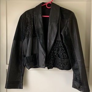 Vintage leather crop jacket